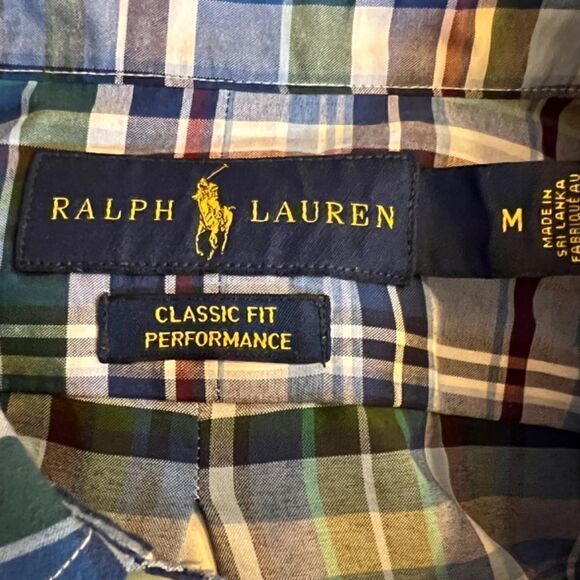 EUC Men's Ralph Lauren Classic Fit Performance Button Down Plaid Shirt MEDIUM - Picture 3 of 3